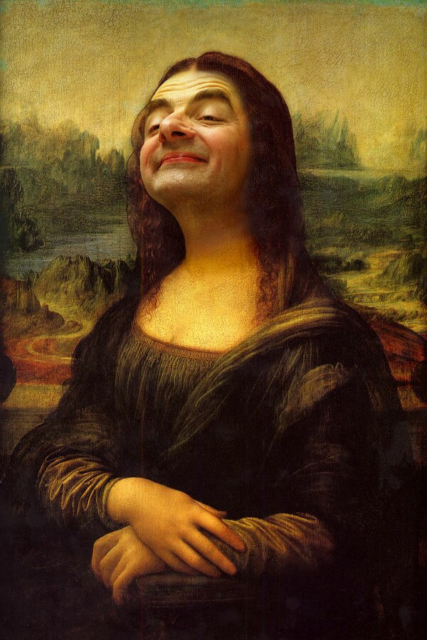 Mona Lisa highjacked by Mr Bean - Extreme high resolution - 24 x 36 @ 350 DPI available for posters now Mona Lisa highjacked by Mr Bean - Extreme high resolution - 24 x 36 @ 350 DPI available for posters now